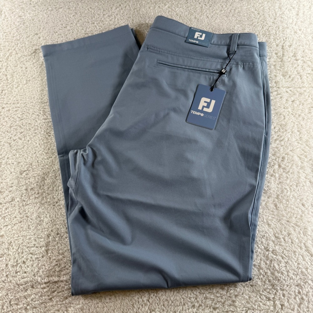 FootJoy Golf Pants Tempo‎ Series 38x32 Storm Polyester Spandex NWT MSRP Blue